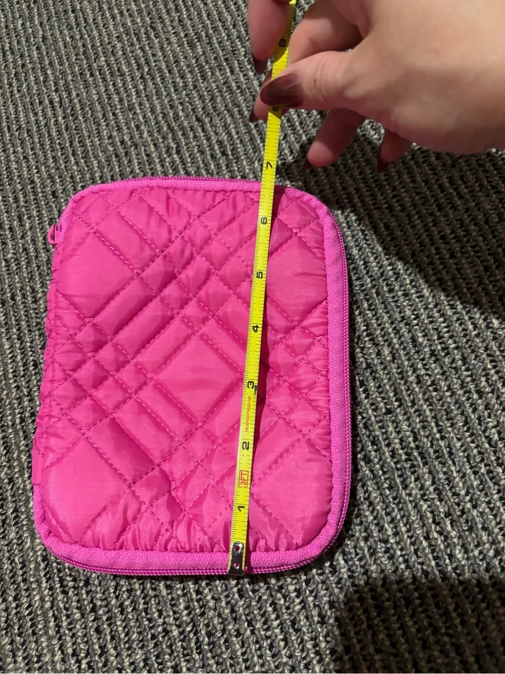 Quilted Travel Pouch - Hot Pink